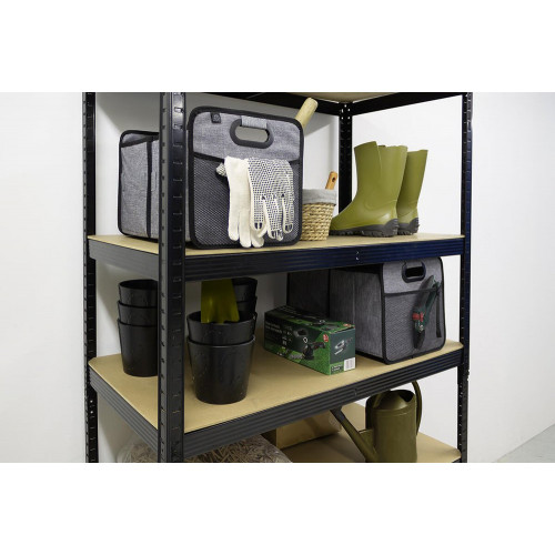 Bac textile pliable 2 compartiments BOX & BEYOND gris, l.40 x P.27.5 x H.28 cm - BOX & BEYOND