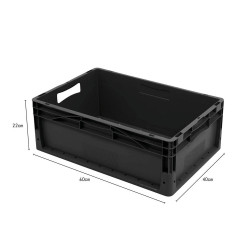 Bac EURO GAMMA BOX & BEYOND, noir, 40L, l.40 x P.60 x H.22 cm - BOX & BEYOND