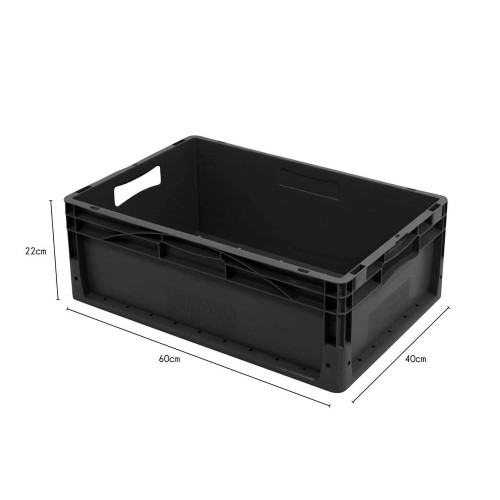 Bac EURO GAMMA BOX & BEYOND, noir, 40L, l.40 x P.60 x H.22 cm - BOX & BEYOND