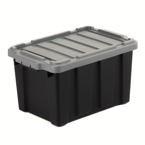 Caisse utilitaire recyclée IRIS OHYAMA noir, 21L, H.25 x l.29 x P.44.5 cm - IRIS