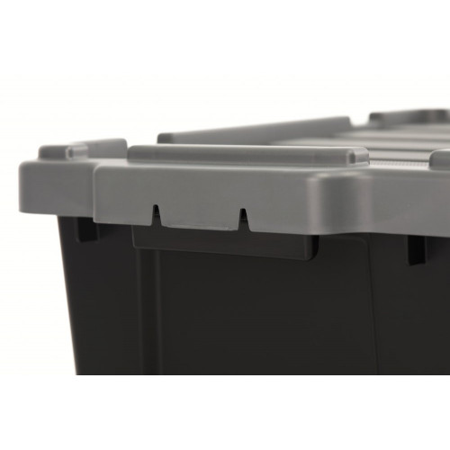 Caisse utilitaire recyclée IRIS OHYAMA noir, 21L, H.25 x l.29 x P.44.5 cm - IRIS