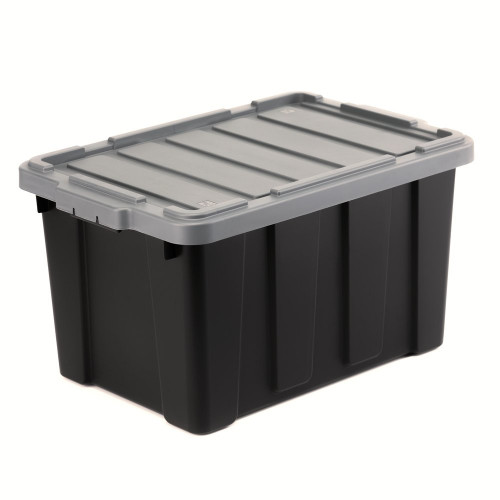 Caisse utilitaire recyclée IRIS OHYAMA noir, 50L, H.31.5 x l.38 x P.57.5 cm - IRIS