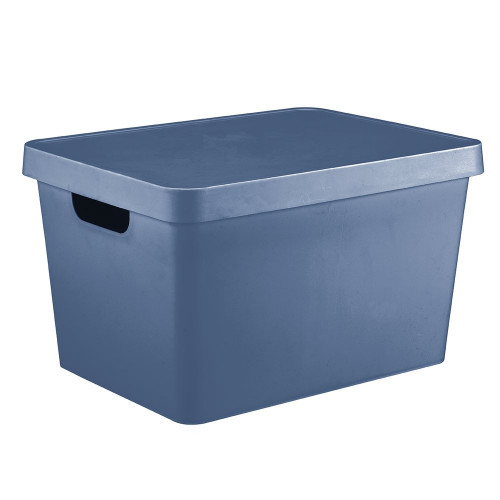 Boîte déco bleu, 17L H.21.8 x l.27.7 x P.37 cm - BOX & BEYOND