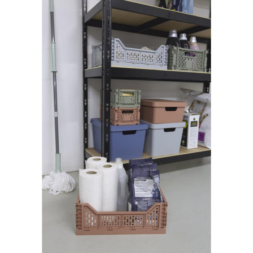 Boîte déco bleu, 17L H.21.8 x l.27.7 x P.37 cm - BOX & BEYOND