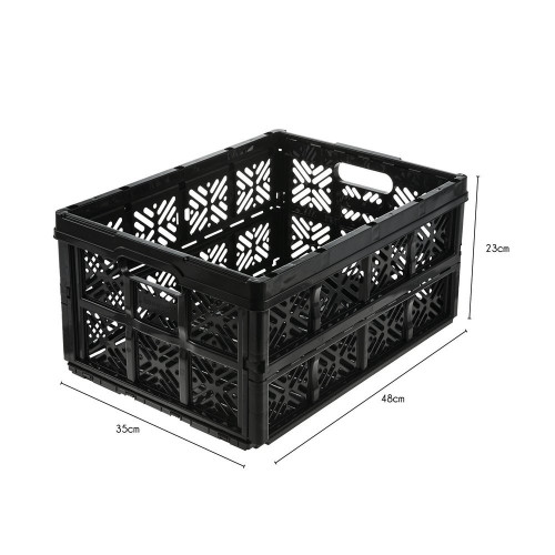 Casier pliant éco BOX & BEYOND noir, 32L, l.35 x P.48 x H.23 cm - BOX & BEYOND