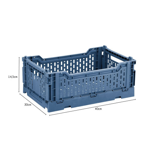 Cagette déco BOX & BEYOND bleu, 15L, l.30 x P.40 x H.14.5 cm - BOX & BEYOND