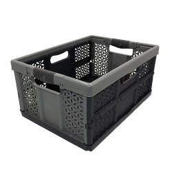 Casier pliant BOX & BEYOND noir, 32L, l.48 x P.34.5 x H.23 cm de marque BOX & BEYOND, référence: B9987000