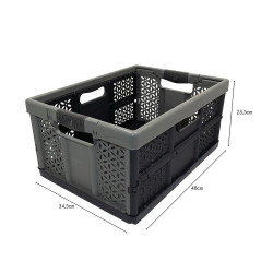 Casier pliant BOX & BEYOND noir, 32L, l.48 x P.34.5 x H.23 cm - BOX & BEYOND