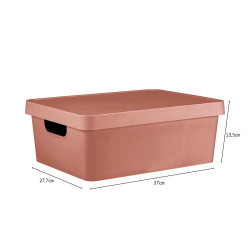 Boîte déco terracotta, 11L, x H.13.5 x l.27.7 x P.37 cm - BOX & BEYOND