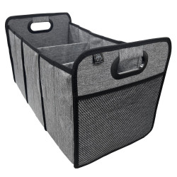 Bac textile pliable 3 compartiments BOX & BEYOND gris, l.50 x P.27.5 x H.28 cm de marque BOX & BEYOND, référence: B9987400
