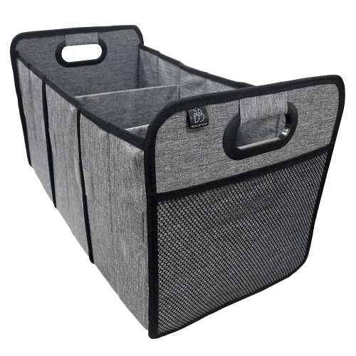 Bac textile pliable 3 compartiments BOX & BEYOND gris, l.50 x P.27.5 x H.28 cm - BOX & BEYOND