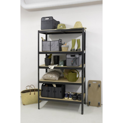 Bac textile pliable 3 compartiments BOX & BEYOND gris, l.50 x P.27.5 x H.28 cm - BOX & BEYOND
