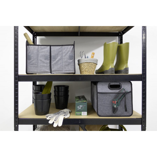 Bac textile pliable 3 compartiments BOX & BEYOND gris, l.50 x P.27.5 x H.28 cm - BOX & BEYOND