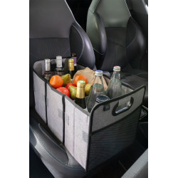 Bac textile pliable 3 compartiments BOX & BEYOND gris, l.50 x P.27.5 x H.28 cm - BOX & BEYOND