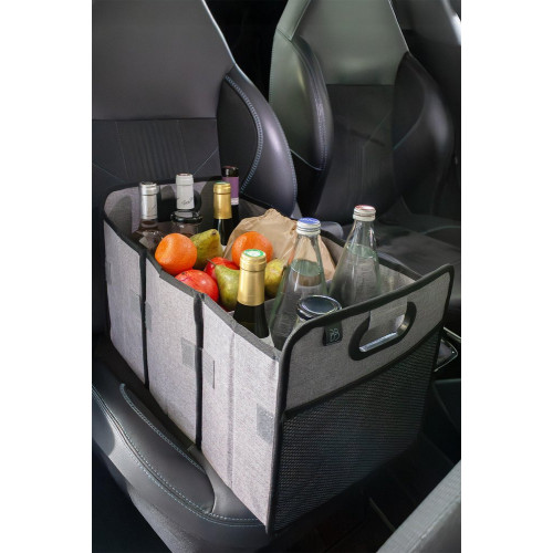 Bac textile pliable 3 compartiments BOX & BEYOND gris, l.50 x P.27.5 x H.28 cm - BOX & BEYOND