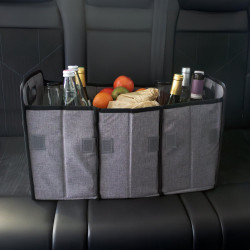 Bac textile pliable 3 compartiments BOX & BEYOND gris, l.50 x P.27.5 x H.28 cm - BOX & BEYOND