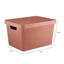 Boîte déco terracotta, 17L, H.21.8 x l.27.7 x P.37 cm - BOX & BEYOND