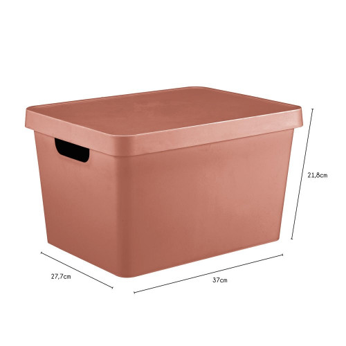 Boîte déco terracotta, 17L, H.21.8 x l.27.7 x P.37 cm - BOX & BEYOND