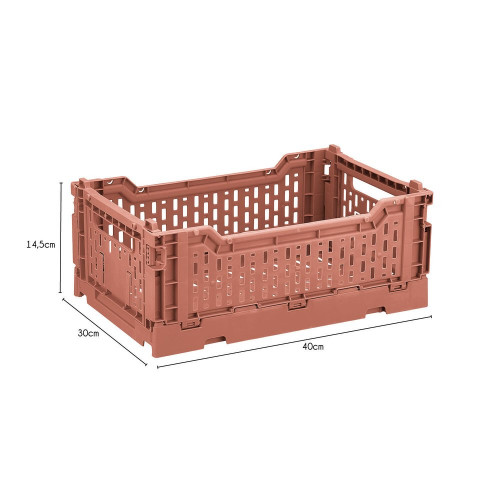 Cagette déco BOX & BEYOND terracotta, 15L, l.30 x P.40 x H.14.5 cm - BOX & BEYOND