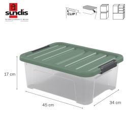 Boîte à clip WAVE BOX SUNDIS, 17L, L.45 x P.34 x H.17cm de marque SUNDIS, référence: B9988400