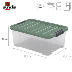 Boîte à clip WAVE BOX SUNDIS, 10L, L.37,5 x P.26,5 x H.15cm de marque SUNDIS, référence: B9988600
