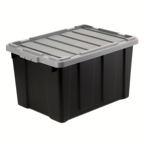 Caisse utilitaire recyclée IRIS OHYAMA noir, 68L, H.35 x l.44 x P.62 cm - IRIS