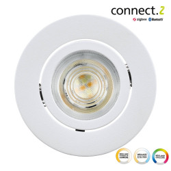Kit 1 spot encastré connecté Zigbee bluetooth Saliceto blanc/couleurs rond blanc de marque Eglo, référence: B9990700