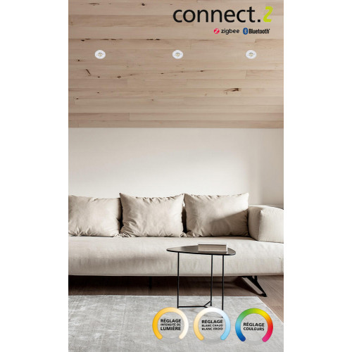 Kit 1 spot encastré connecté Zigbee bluetooth Saliceto blanc/couleurs rond blanc - Eglo