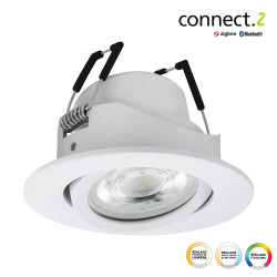 Kit 1 spot encastré connecté Zigbee bluetooth Saliceto blanc/couleurs rond blanc - Eglo
