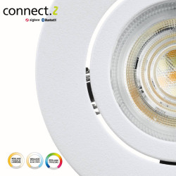Kit 1 spot encastré connecté Zigbee bluetooth Saliceto blanc/couleurs rond blanc - Eglo