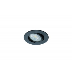 Kit 1 spot encastré connecté Zigbee bluetooth Saliceto blanc/couleurs, rond noir de marque Eglo, référence: B9990800