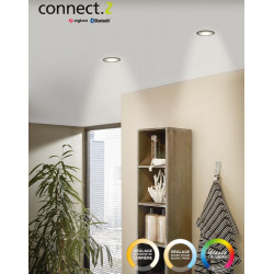 Kit 1 spot encastré connecté Zigbee bluetooth Saliceto blanc/couleurs, rond noir - Eglo