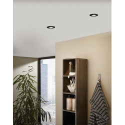 Kit 1 spot encastré connecté Zigbee bluetooth Saliceto blanc/couleurs, rond noir - Eglo