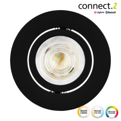 Kit 1 spot encastré connecté Zigbee bluetooth Saliceto blanc/couleurs, rond noir - Eglo