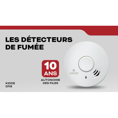 Détecteur de fumée KIDDE Df18, 10 ans - Kidde