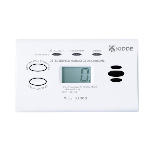 Détecteur monoxide de carbone avec ecran digital 7dco 1 an - Kidde