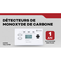 Détecteur monoxide de carbone avec ecran digital 7dco 1 an - Kidde