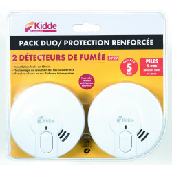 Lot de 2 detecteurs de fumee KIDDE 5y29 nf, 5 ans de marque Kidde, référence: B9991200