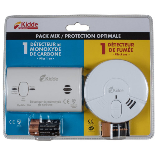Détecteur de fumee + Détecteur de monoxyde pack kidde - Kidde