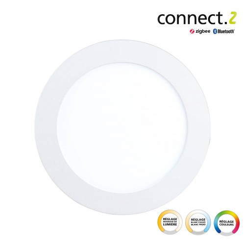 Spot à encastrer connecté Zigbee bluetooth Fueva, D17 blanc/couleurs, rond blanc - Eglo