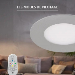 Spot à encastrer connecté Zigbee bluetooth Fueva, D17 blanc/couleurs, rond blanc - Eglo
