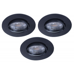 Lot de 3 spots encastrés Iris led orientables, CCT, dimmable, 550 lumens rond no de marque ARIC, référence: B9991900