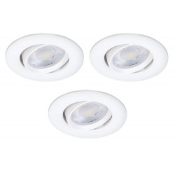 Lot de 3 spots encastrés Iris LED orientables, CCT, dimmable, 550 lumens rond bl de marque ARIC, référence: B9992000