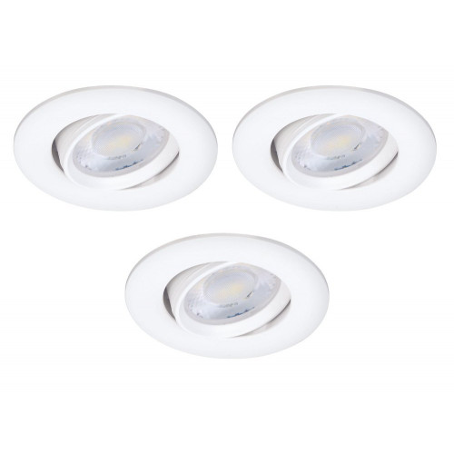 Lot de 3 spots encastrés Iris LED orientables, CCT, dimmable, 550 lumens rond bl - ARIC