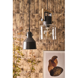 Suspension Nordica, verre, transparent, diam.18 cm, E27 - SEYNAVE