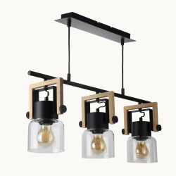 Suspension Nordica verre, transparent, diam.70 cm, E27 - SEYNAVE