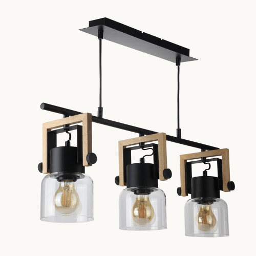 Suspension Nordica verre, transparent, diam.70 cm, E27 - SEYNAVE