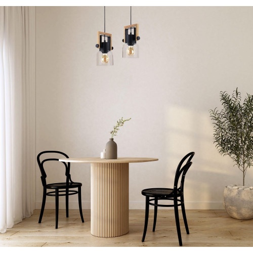 Suspension Nordica, verre, transparent, diam.12 cm, E27 - SEYNAVE