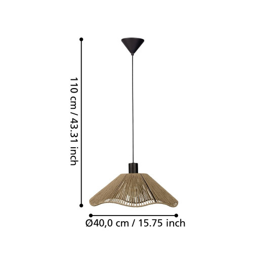Suspension Siruela, diam.40 cm, E27 - Eglo