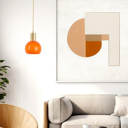 Suspension Arancia, verre, orange, diam.14.5 cm, E27 - BRILLIANT